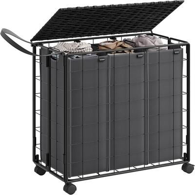 No "130L Laundry Basket with Lid - 26""L x 13""W x 25.6""H"