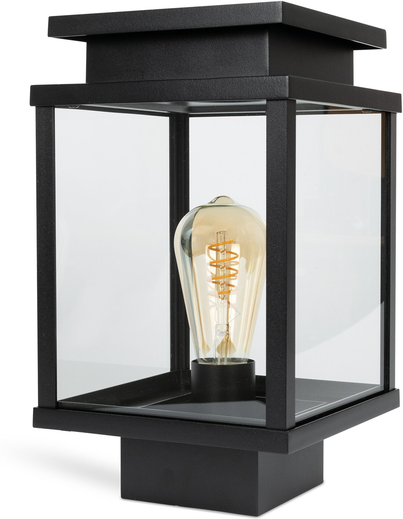 KS Verlichting Leicester Sokkellamp Zwart 30cm