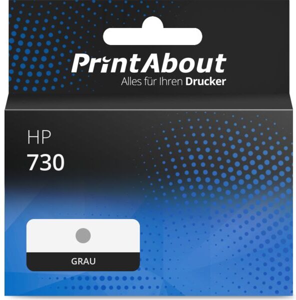 PrintAbout Druckerpatrone kompatibel mit HP 730 (P2V72A) - Grau - Hohe Kapazität