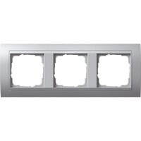 Abdeckrahmen dreifach mit Zwischenrahmen, Abdeckung aluminium, Retail