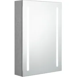 vidaXL LED-Spiegelschrank fürs Bad Betongrau 50x13x70 cm