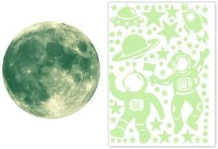 Uplift Essentials DIY Glow in the Dark Star And Moon Wall Decals style A
