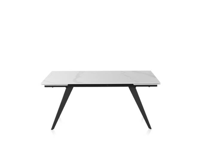 Table à rallonge en céramique blanche 180/260x95
