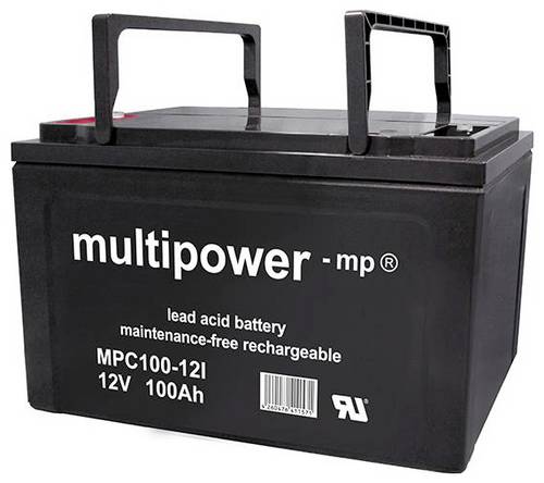 Multipower MPC100-12I 117751 Bleiakku 12V 100Ah Blei-Vlies (AGM) (B x H x T) 338 x 217 x 170mm M6-Schraubanschluss Zyklenfest