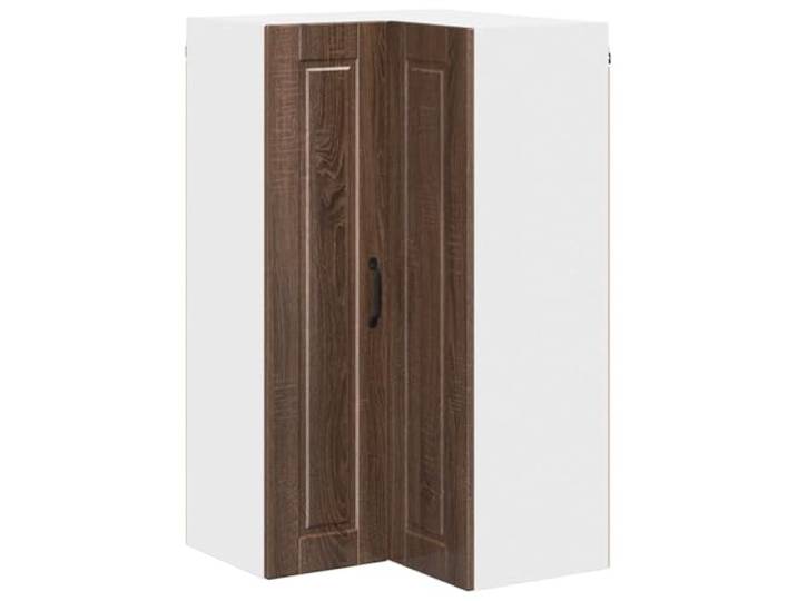 Leasha Eckschrank oben für Küche, Wandschrank, Küchenoberteil, Portfolio, Eiche, braun, 57 x 57 x 100 cm