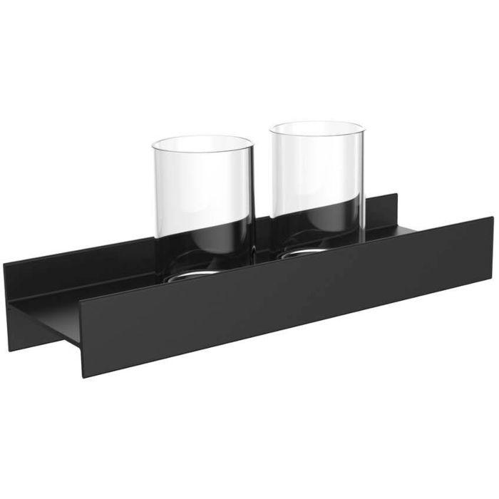 Emco Aura Doppel-Glashalter 852513400 schwarz matt