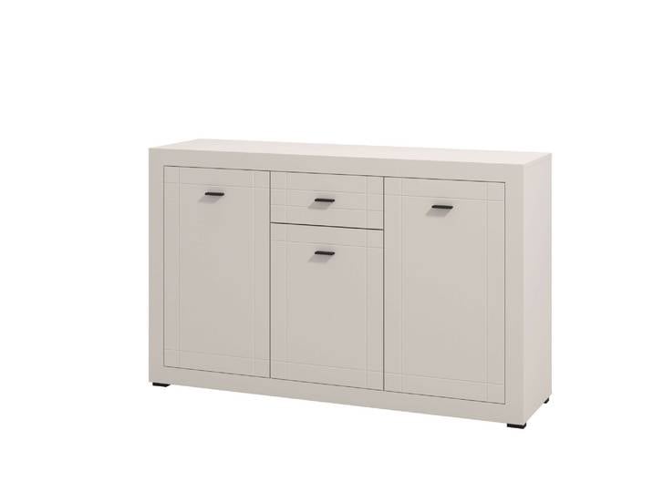 Sideboard HOME AFFAIRE Warwick Kombikommode, Schrank, Schubladenkommode , beige (kaschmir), B:147,5cm H:91,5cm T:41,5cm, Holzwerkstoff, MDF, Sideboards, Sideboard, Modernes Sideboard: Kaschmir, 3 Türen & 1 Schublade, Heißfolienprägung