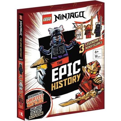LEGO® NINJAGO®: The Epic History (with Kai, Lord Garmadon and Master Wu minifigures and fold-out play scene), Gebundene Ausgabe von Buster