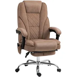 BÜROSTUHL-MIT-MASSAGEFUNKTION Samt-Polyester Braun