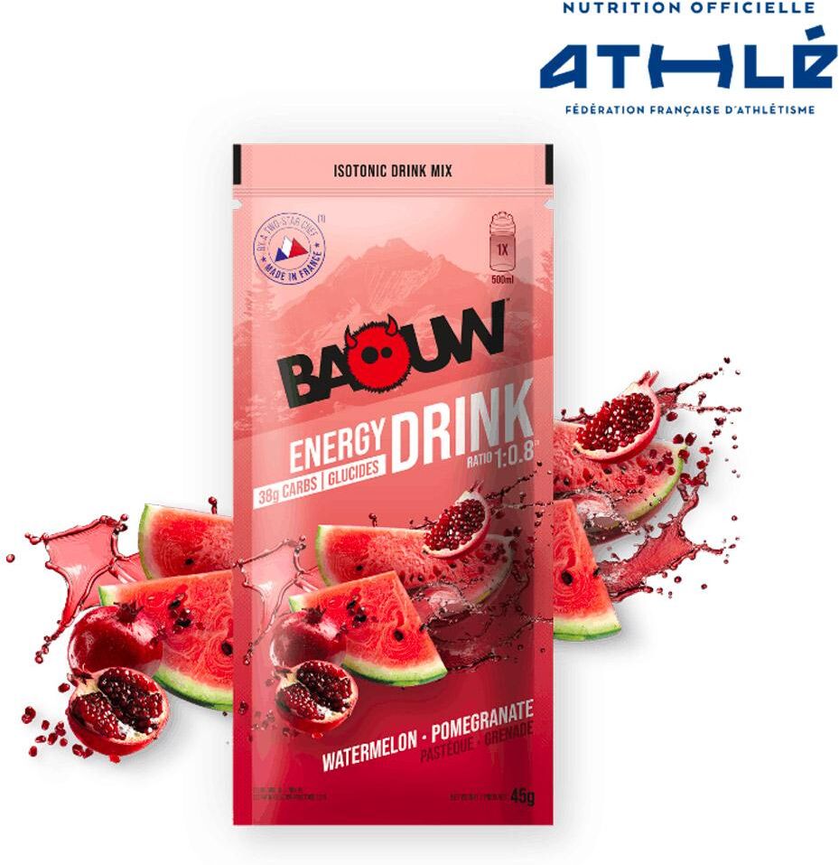 Baouw  - Boisson Isotonique Bio Sachet 45 g. Pastèque Grenade - Boisson