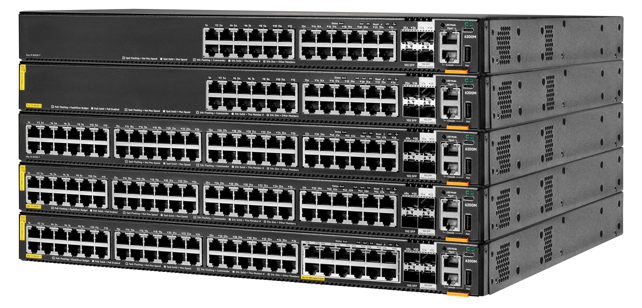 HPE Aruba Networking Networking CX6200M 24G Class4 PoE 4SFP+ Switch, Managed, L3, Gigabit Ethernet (10/100/1000), Power over Ethernet (PoE), Rack-Einbau