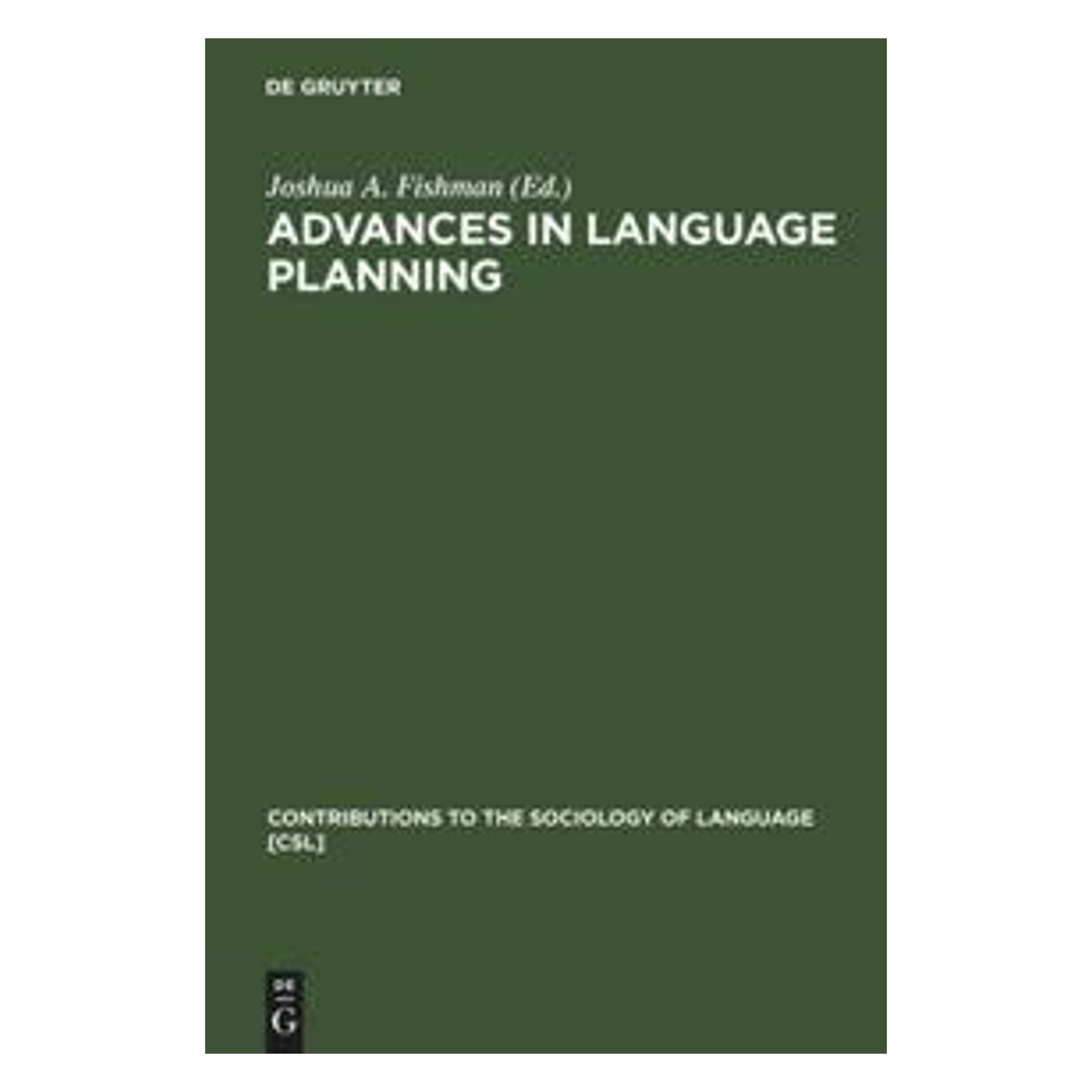 De Gruyter Advances in language planning (Englisch, Hardcover, Joshua A. Fishman) (67773750)