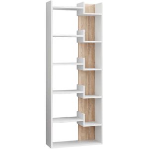 Vicco Bücherregal Fico, weiß / sonoma eiche, aus Holz, 11 Fächer, 61 x 160,2 x 22cm