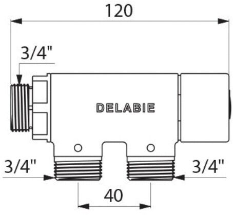 Mitigeur thermostatique PREMIX COMPACT M3/4'' DELABIE 733020