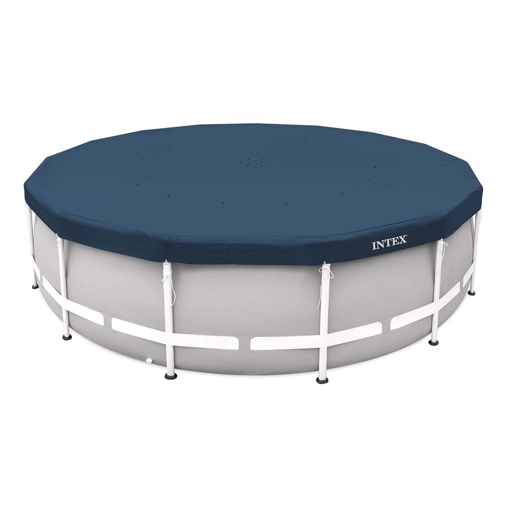 INTEX 28083 Pool Abdeckplane Deluxe rund 457 cm mit 20cm Überhang Plane Cover