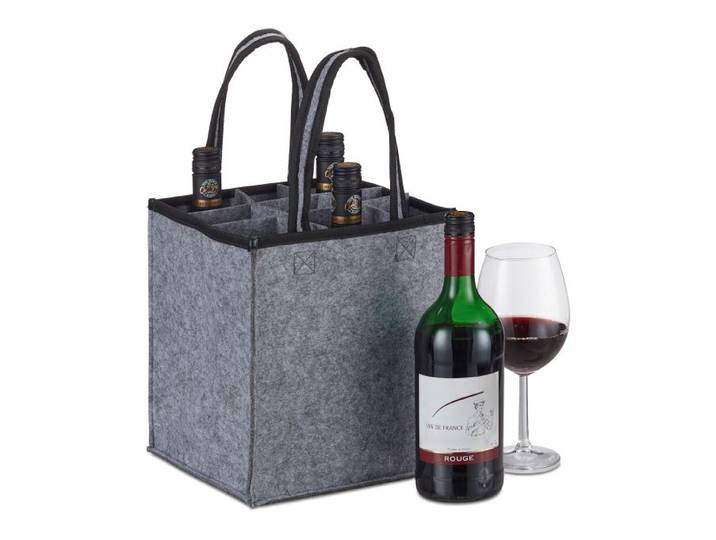Relaxdays Sac pour 9 bouteilles feutre