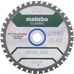 Metabo Kreissägeblatt Seel Sandwich Stahl 165x20mm 40 Zähne für Metallsägen