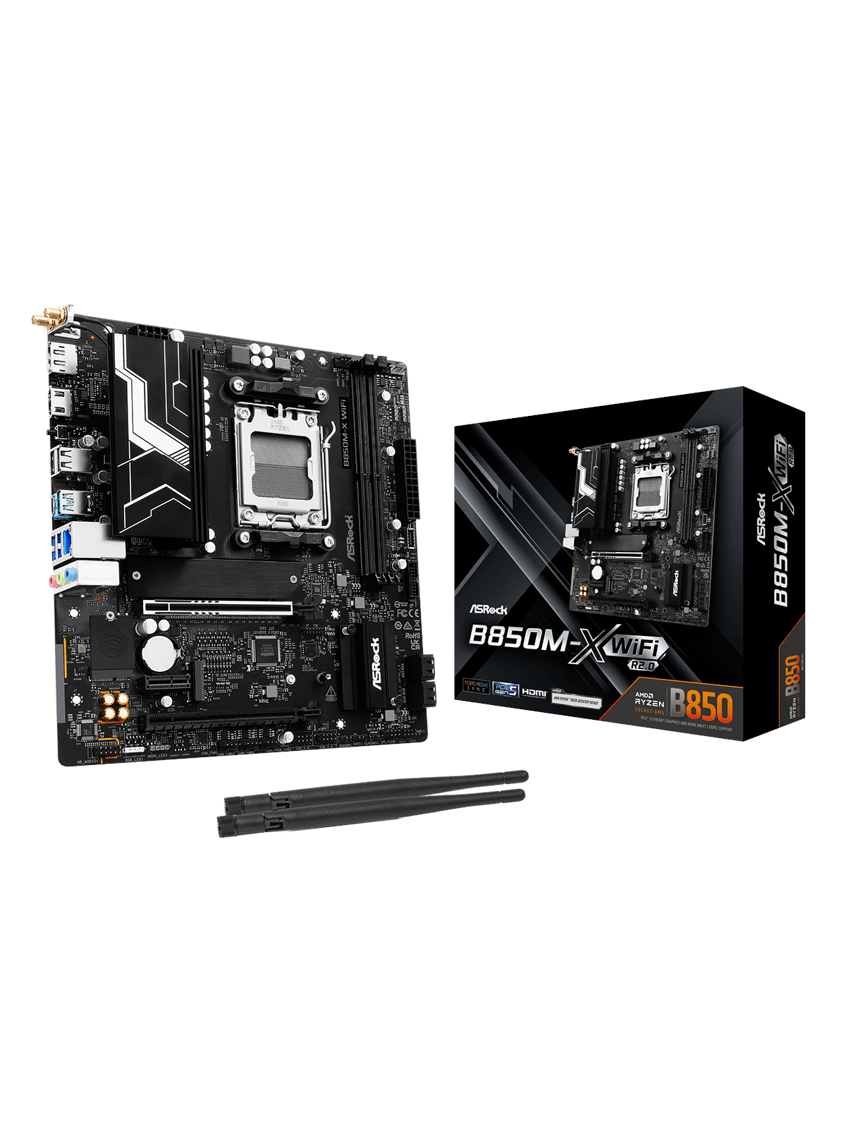 ASRock B850M-X WiFi R2.0 Mainboard - AMD B850 - AMD AM5 - DDR5 RAM - Micro-ATX