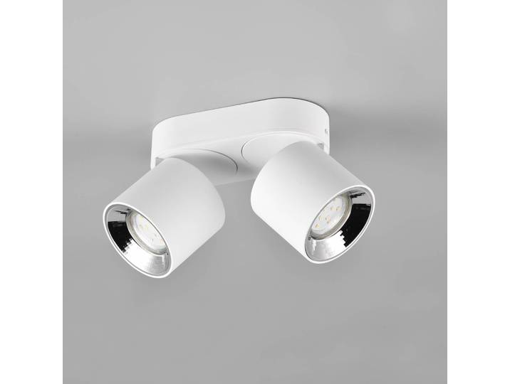 Trio Lighting Deckenstrahler Guayana GU10 zweiflammig weiß, weiß / opal, für Wohn- / Esszimmer, Metall, Modern, Deckenlampe