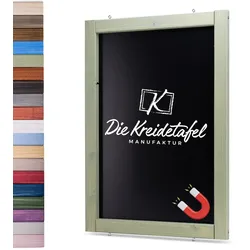 Die Kreidetafel Manufaktur Magnetische Kreidetafel - Magnettafel mit Holzrahmen / Weidengrün 60x90cm