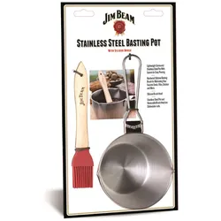 Jim Beam Edelstahl Topf mit Ausgießer und Pinsel
