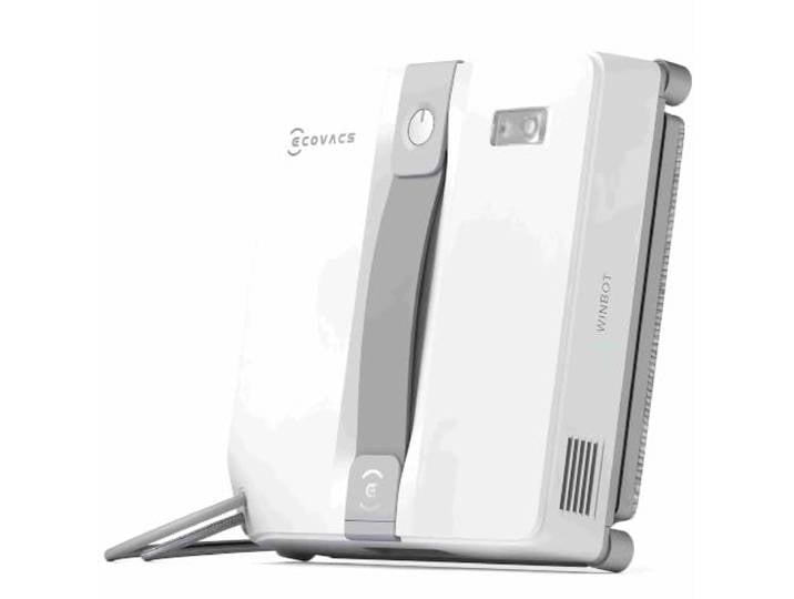 ECOVACS WINBOT Mini Robot de Nettoyage de vitres Design Compact\, Double Buses avec pulvérisation ultrasonique\, Planification Intelligente du Trajet\, Blanc
