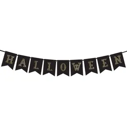 PartyDeco Halloween Girlande gold schwarz