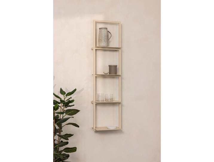 Wandregal Rivo S – Kompaktes Metallregal mit Stecksystem - Cashew - Luxusbetten24
