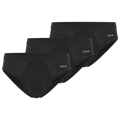 Slip FILA "MAN BRIEF", Herren, Gr. M, Single Jersey, schwarz (200, schwarz), Single Jersey, Obermaterial: 95% Baumwolle, 5% Elasthan, unifarben, körpernah, Unterhosen Slip, mit flach verarbeiteten Nähten, ohne Eingriff
