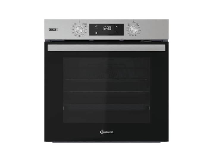 Bauknecht BBARS85HU1I Einbau-Backofen 60 cm, 71 l, Heißluftbackofen mit 12 Funktionen, Gentle Steam, PowerHeißluft, Maxi Cooking, Pizzafunktion, versenkbare Knebel, Edelstahl
