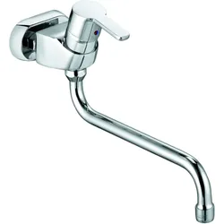 Kludi Logo Neo Küchenarmatur 379140575 Wand Armatur, chrom, mit schwenkbarem Gussauslauf