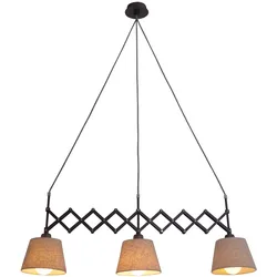 Näve Scherenpendelleuchte "Adrienne" max. b: 52-86cm natur
