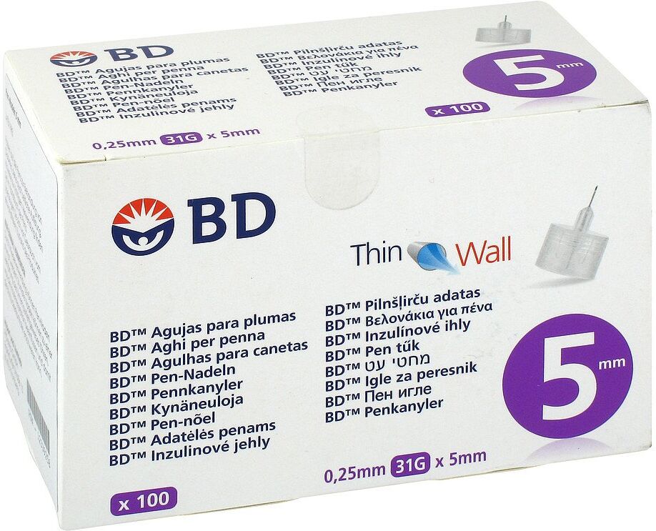 Bd Thin Wall Pen-nadeln 0,25x5 mm