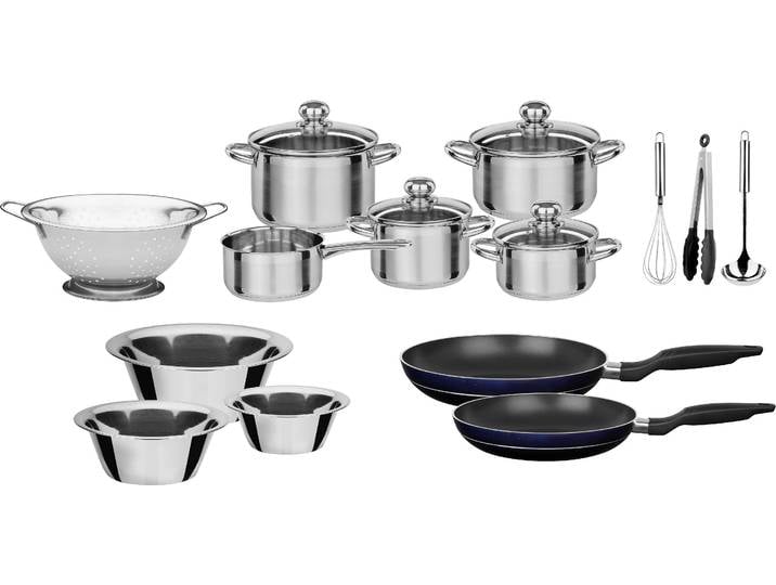 Topf-Set GSW Silver Star , silber (silberfarben, schwarz), Töpfe, Induktion