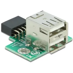DELOCK USB Pfostenbuchse > 2 x USB 2.0 Typ-A Buchse - oben