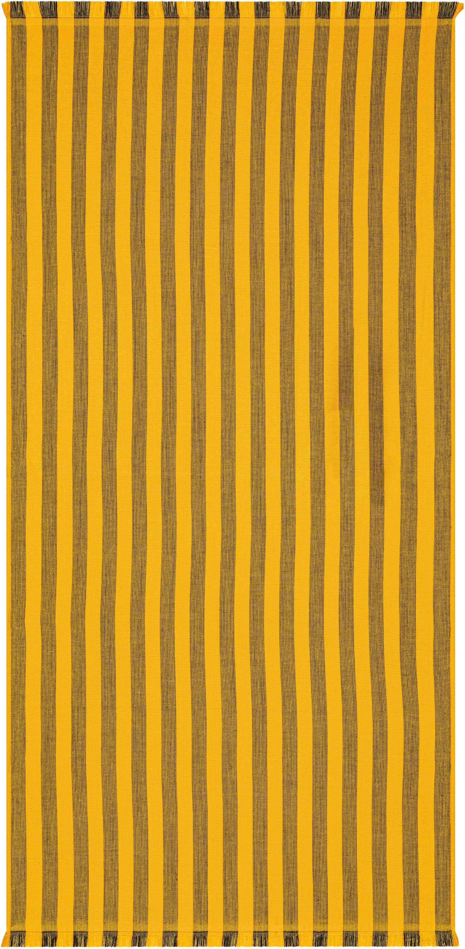 Strandtuch EGERIA "Pestemal", gelb (sunny gelb), B:80cm L:180cm, gewebte Ware, Obermaterial: 65% Baumwolle, 20% Polyester, 15% Viskose, Handtücher, Strandtuch, 80x180 cm, mit Fransen sunny gelb B/L: 80cmx180cm, 1 Stk., Streifen, gewebte Ware