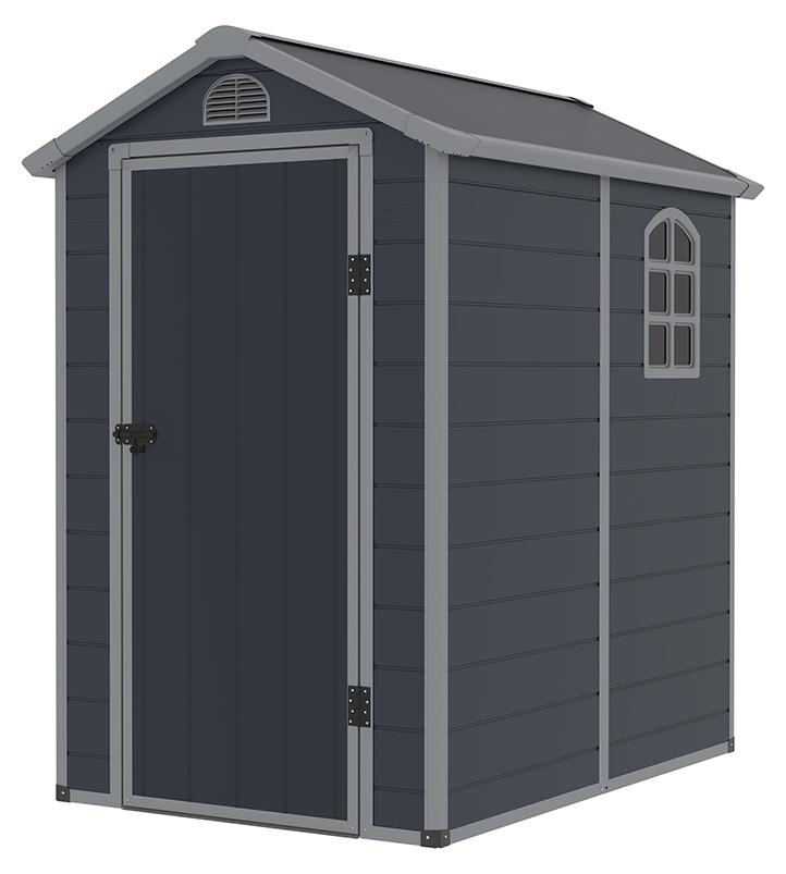 Westmann Kunststoff Gerätehaus Universo L Anthrazit 134x192x204 cm