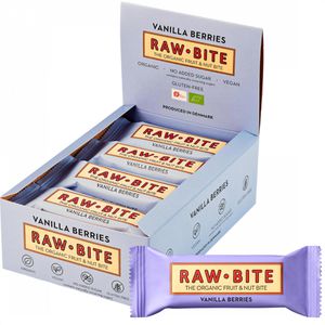 Raw-Bite Fruchtriegel Rohkost Vanilla Berries, BIO, ohne Zuckerzusatz, je 50 g, 12 Riegel