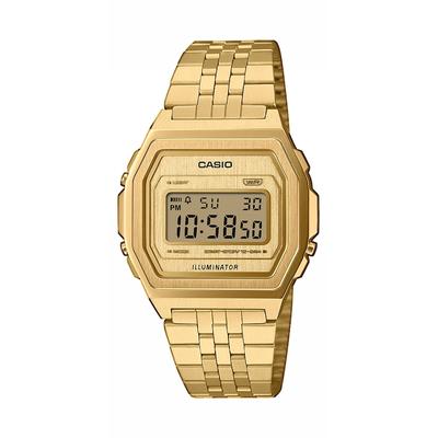 Chronograph CASIO VINTAGE, gold (goldfarben), Armbanduhren, Damen, Chronograph, Quarzuhr, Armbanduhr, Damenuhr, Herrenuhr, Edelstahlarmband, digital