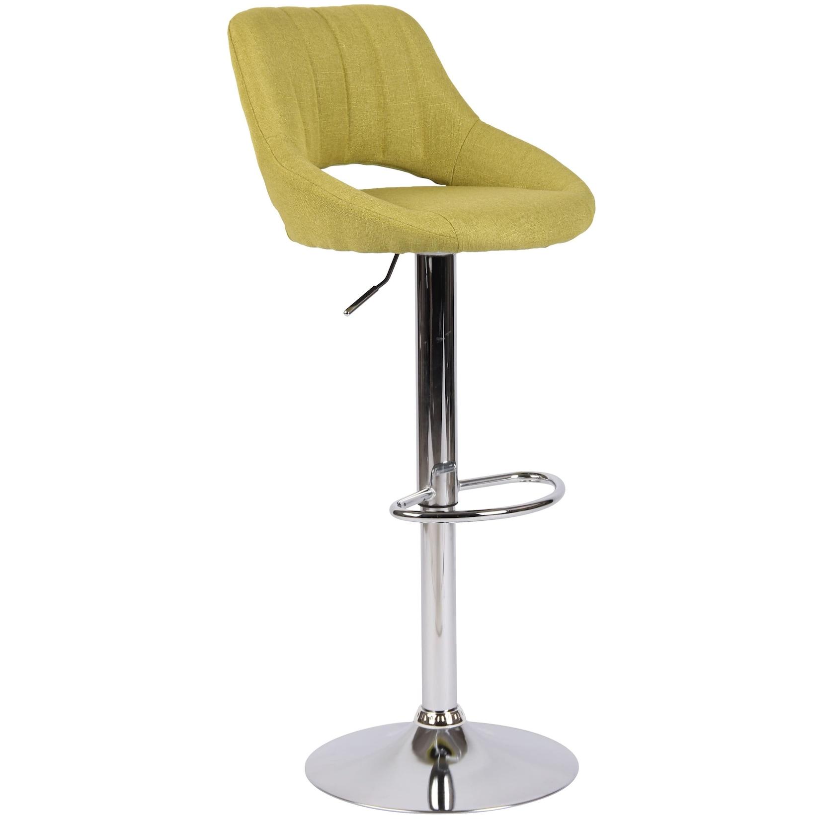 CLP Barhocker Milet Stoff chrom Farbe: grün, Gestell Farbe: chrom