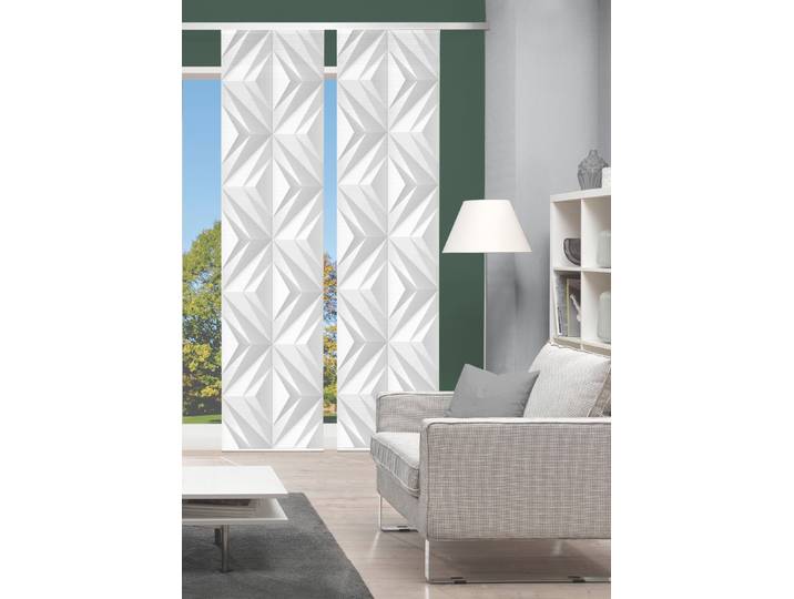 Schiebegardine VISION S FRESKO , grau, B:60cm H:260cm, Polyester, Gardinen, Schiebegardine, DIGITALDRUCK
