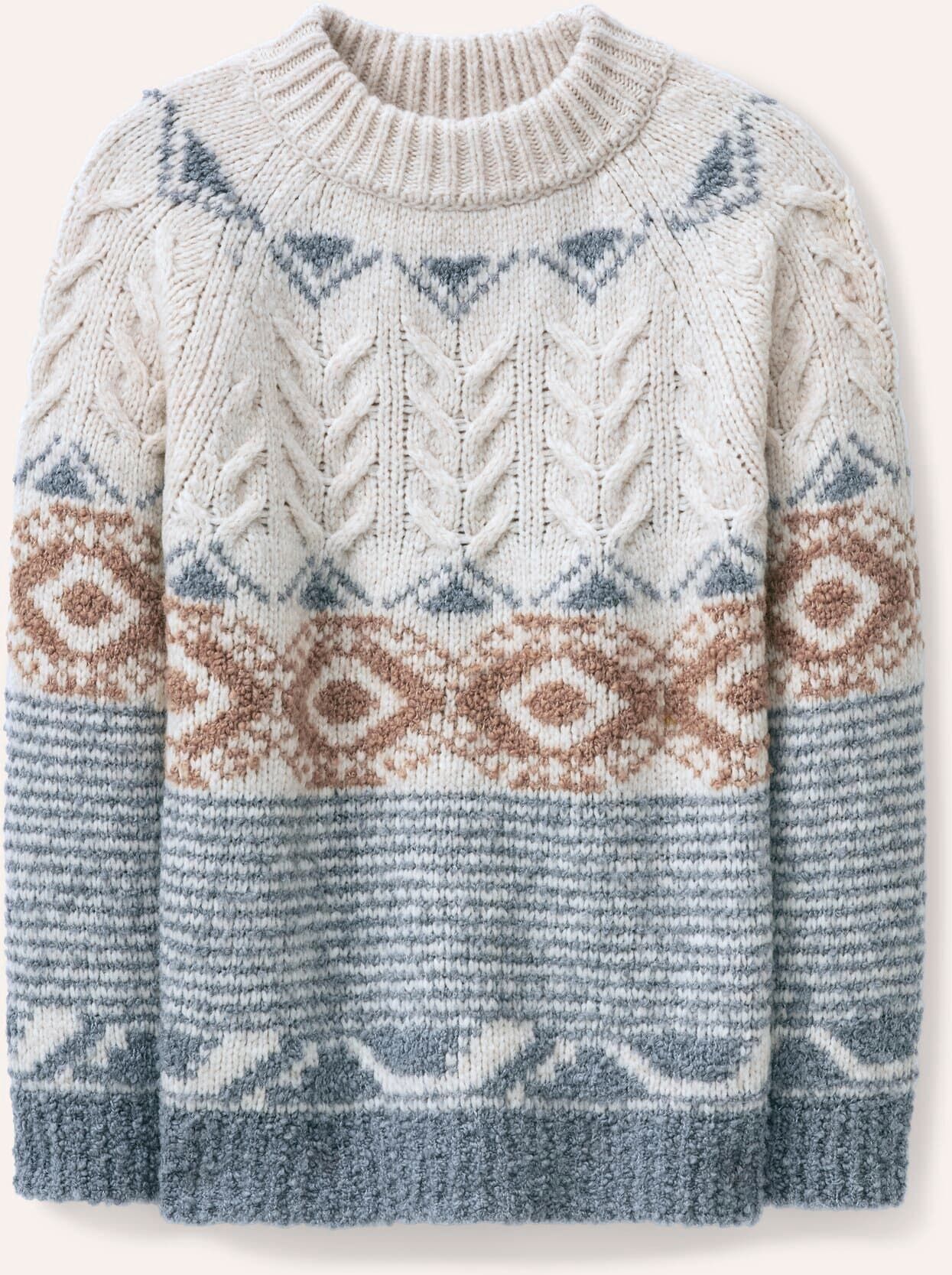 Walbusch Norweger Pullover in softem Garn, normale Größen, Farbe Beige, 44, softes Garn gefertigt in Europa Damen