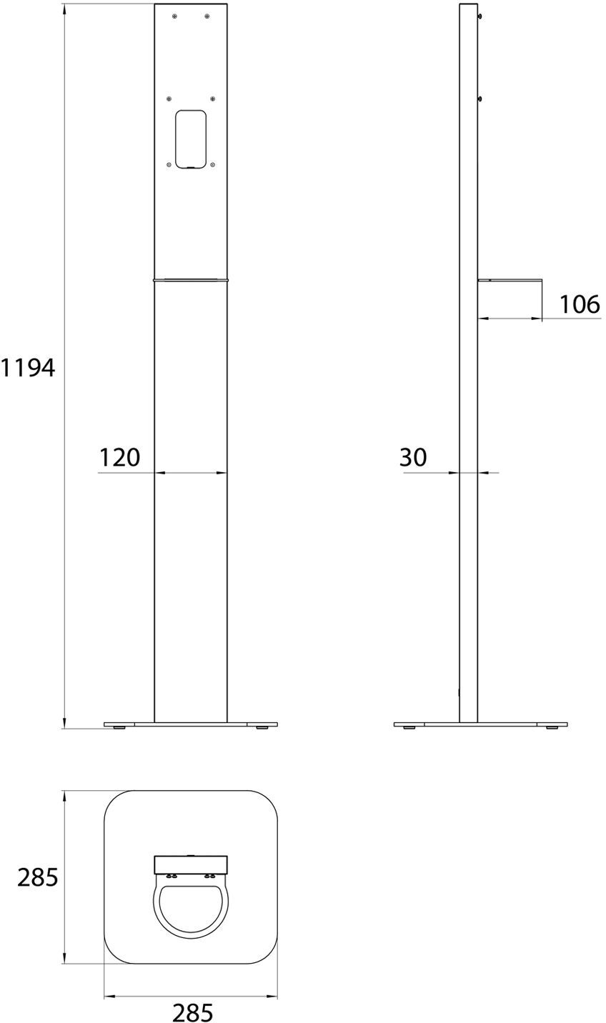 Emco system 2 Standfuss für Sensorspender, Accessoires, 352105000, aluminium