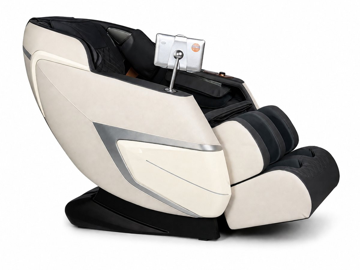 Triton Premium Elektrische Massagestoel Grijs – Compacte Zero Gravity Relaxstoel met Voetmassage en Verwarming