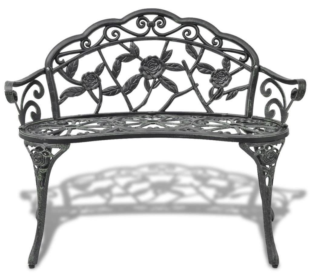 Gartenbank, Grün, Aluminium - 100 cm breit - Modernes Design - Sitzbank für Terrasse und Garten