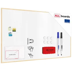 ALLBoards Magnetisches Whiteboard mit Naturholzrahmen 200x120cm