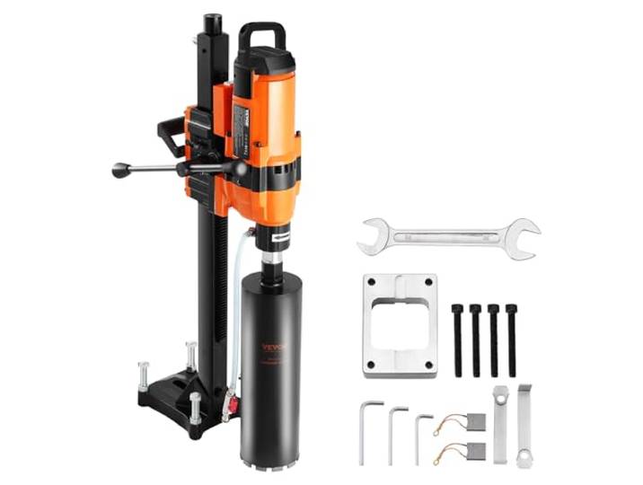VEVOR Carotteuse à Diamant Diamètre de Perçage 20-300 mm\, Perceuse au Diamant avec Support 3500 W\, Appareil de Forage Diamant Perçage Humide et Sèche\, pour Béton\, Brique\, Marbre\, Construction