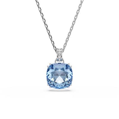 Kette mit Anhänger SWAROVSKI "Schmuck Geschenk MILLENIA Halskette", blau (metallfarben, kristallweiß, blau), Halsketten, Damen, Metall, mit Swarovski Kristall