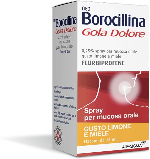 ALFASIGMA SpA NeoBorocillina, Gola Dolore, 15 ml Spray