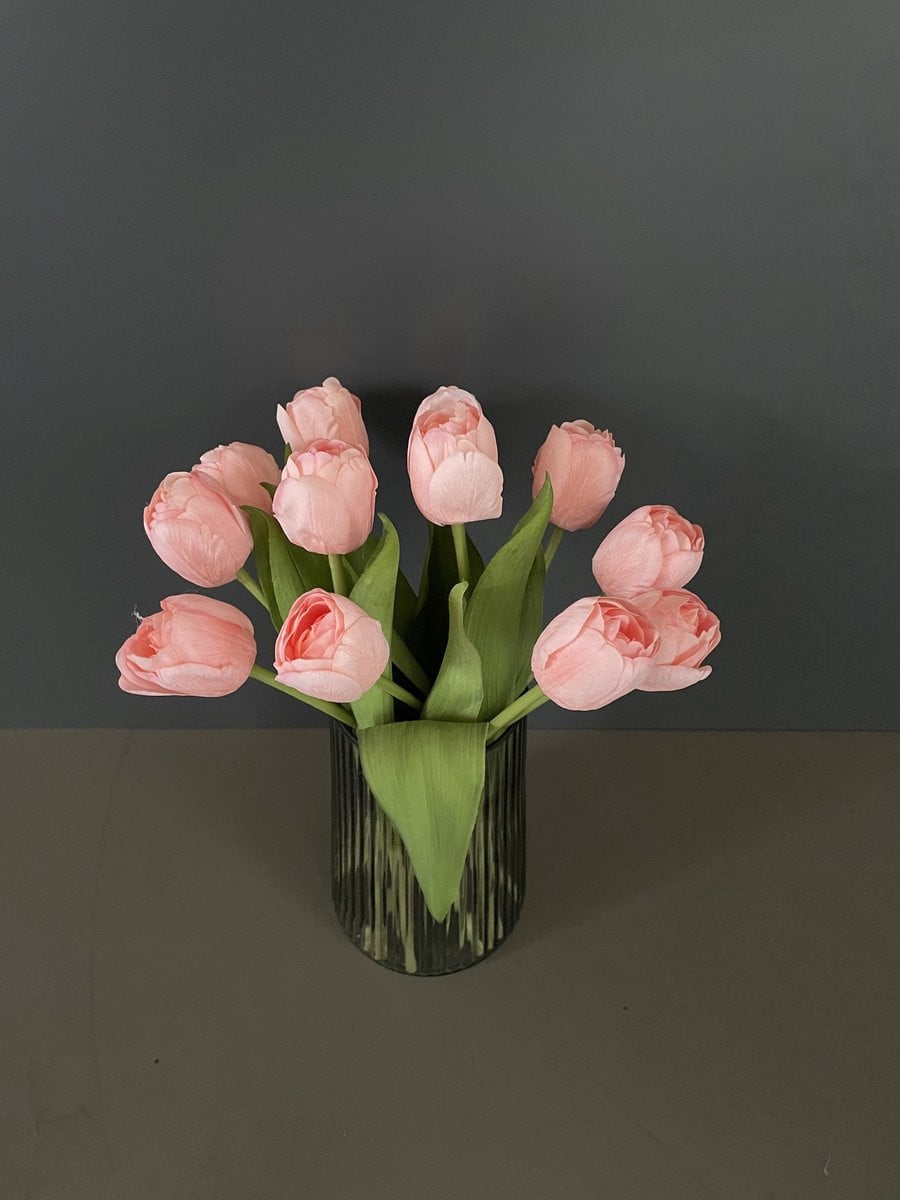 Realtouch Tulpen Boeket Lichtroze - Onderhoudsvrije Kunstbloemen